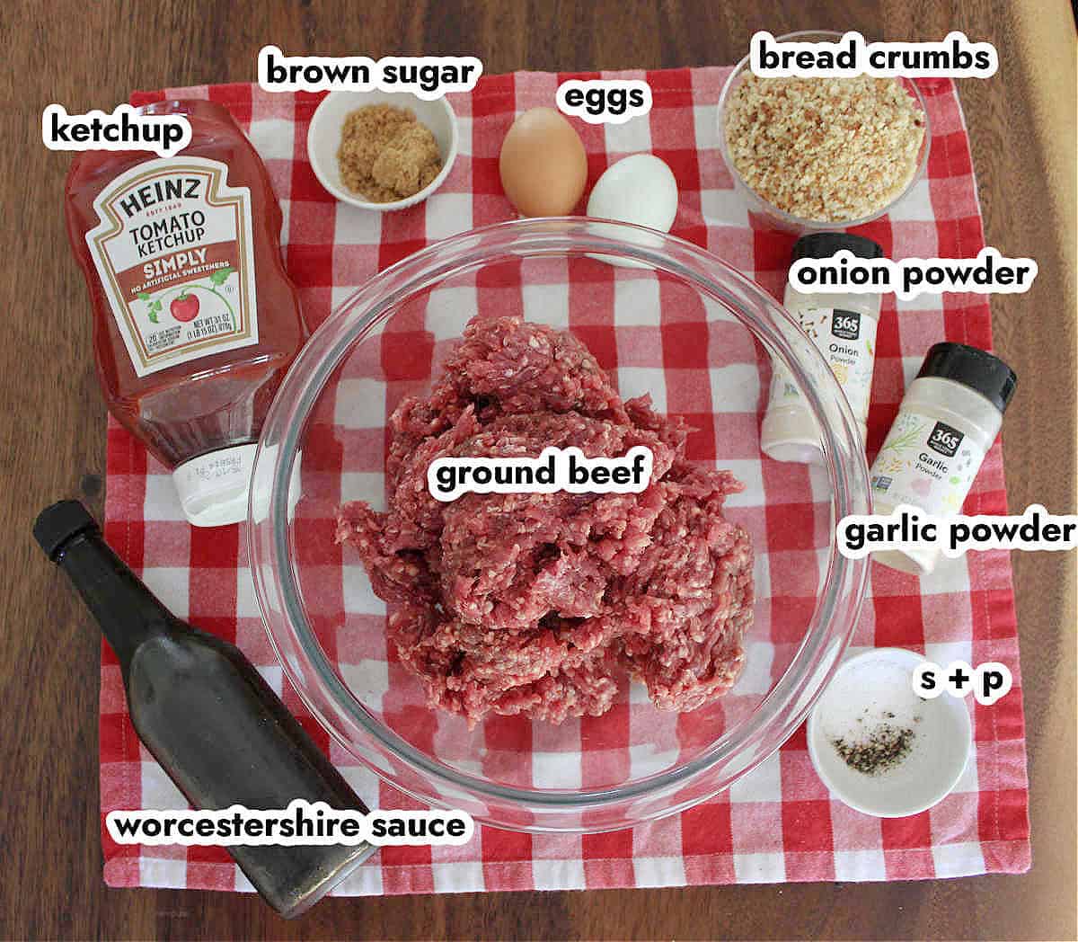 ingredient shot for simple meatloaf