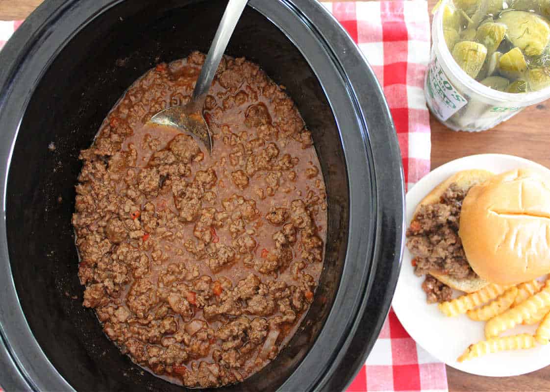 sloppy joe mixture in the crock pot