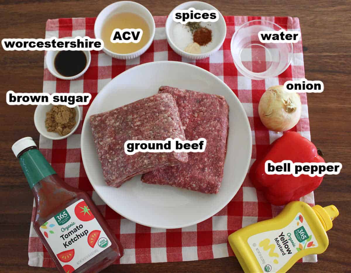 ingredient shot of sloppy joe recipe