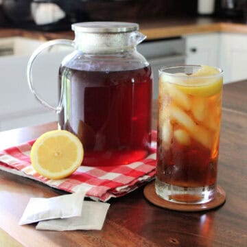 sweet iced tea in a farm house kicthen