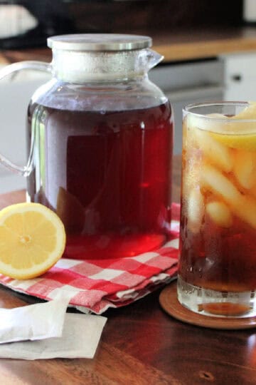sweet iced tea in a farm house kicthen